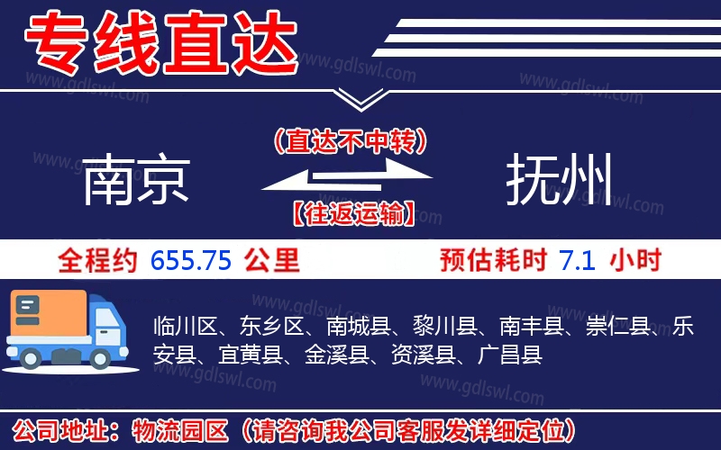 南京到撫州物流公司