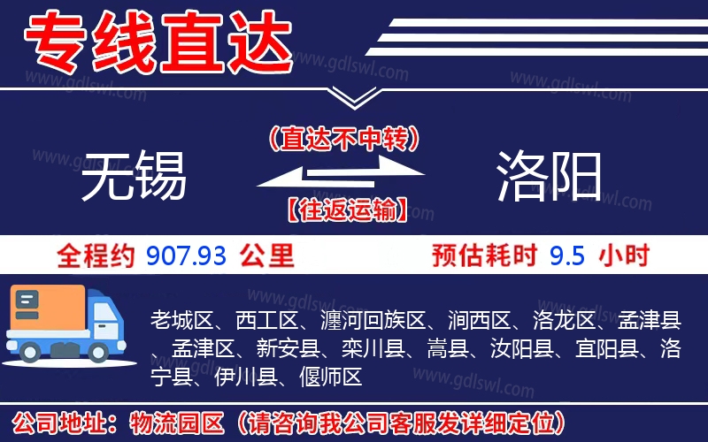 無(wú)錫到洛陽(yáng)物流公司